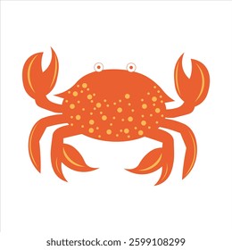 Crab icon isolated on white background. Crab doodle. Flat icon. Perfect for education, presentation, social media, web, more