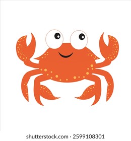 Crab icon isolated on white background. Crab doodle. Flat icon. Perfect for education, presentation, social media, web, more