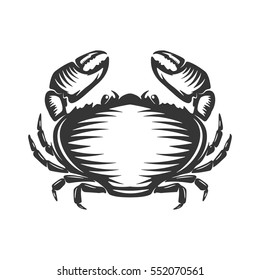 Crab icon isolated on white background. Vector illustration