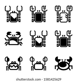 crab icon isolated sign symbol vector illustration - Collection of high quality black style vector icons
