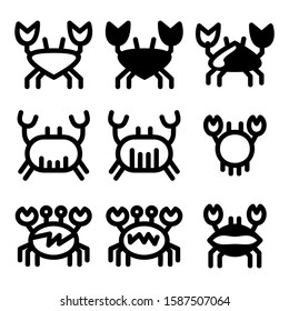 crab icon isolated sign symbol vector illustration - Collection of high quality black style vector icons
