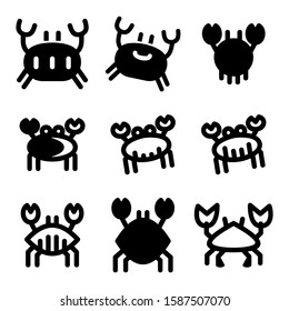 crab icon isolated sign symbol vector illustration - Collection of high quality black style vector icons
