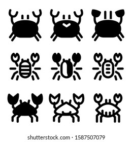 crab icon isolated sign symbol vector illustration - Collection of high quality black style vector icons
