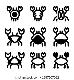 crab icon isolated sign symbol vector illustration - Collection of high quality black style vector icons
