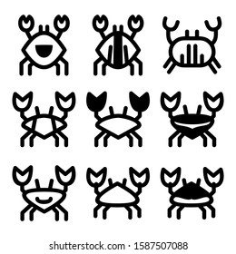 crab icon isolated sign symbol vector illustration - Collection of high quality black style vector icons
