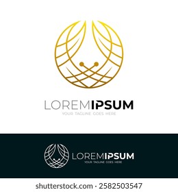 Crab icon in line and circle style, seafood logos, restaurant