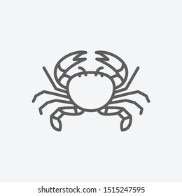 Crab icon line symbol. Isolated vector illustration of  icon sign concept for your web site mobile app logo UI design