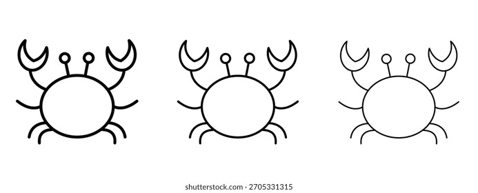 Crab icon linear style sign for mobile concept and web design.