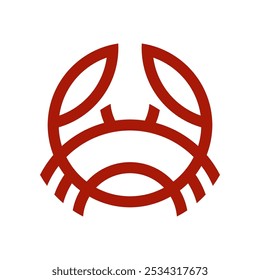 Ilustração do design do logotipo do ícone de caranguejo