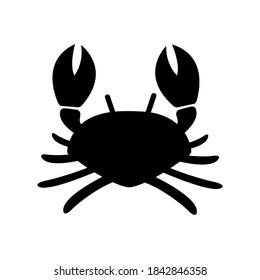 Icono de cangrejo, logotipo aislado en fondo blanco