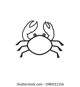 Crab icon logo, vector design illustration
