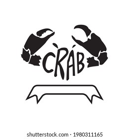 Crab icon logo, vector design illustration