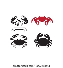 Crab icon logo, vector design illustration