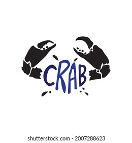 Crab icon logo, vector design illustration