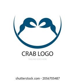 Crab icon logo vector design