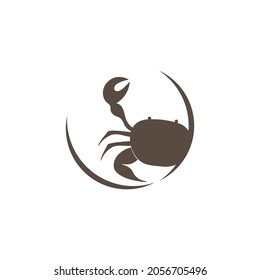 Crab icon logo vector design