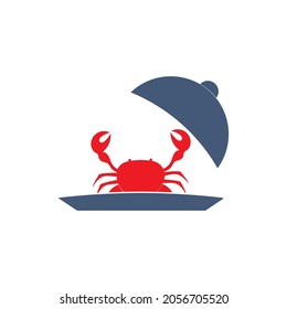 Crab icon logo vector design