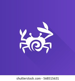 Crab icon in Metro user interface color style. Animal seafood