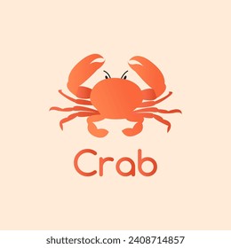 Crab icon on a light pink background.