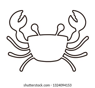 crab icon on a white background. vector stroke.