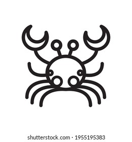 Krabbensymbol auf weißem Hintergrund