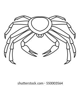 Crab icon. Outline illustration of crab vector icon for web