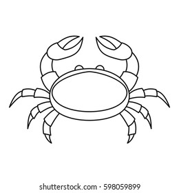 Crab icon. Outline illustration of crab vector icon for web