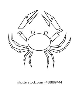 Crab icon, outline style