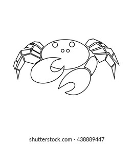 Crab icon, outline style
