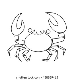 Crab icon, outline style