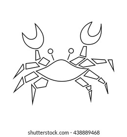 Crab icon, outline style