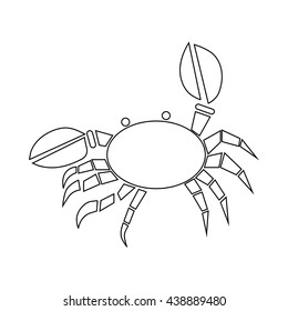 Crab icon, outline style