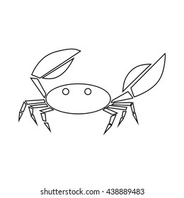 Crab icon, outline style