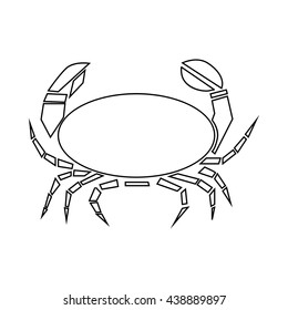 Crab icon, outline style