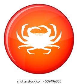 Crab icon in red circle isolated on white background vector illustration