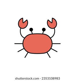 Crab icon. Seafood shop logo branding for craft food packaging or restaurant design symbol. Vector illustration