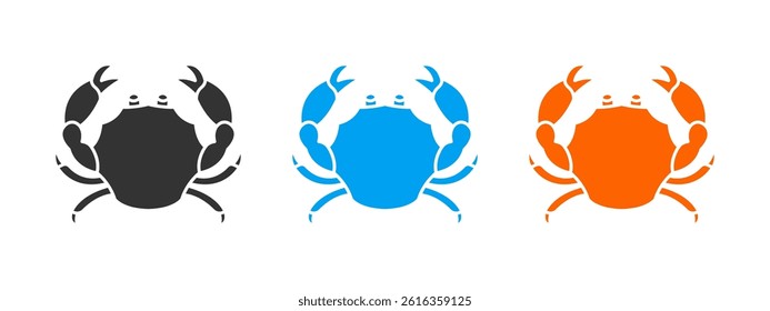 Crab  icon set isolated on white background