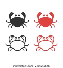 Crab Icon Set Vector Design.