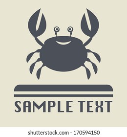 Crab icon or sign, vector illustration