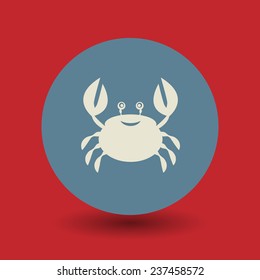 Crab icon or sign, vector illustration