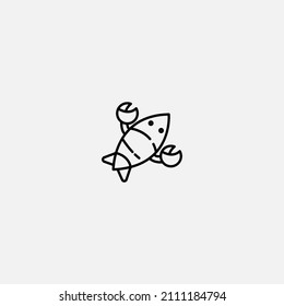 Crab icon sign vector,Symbol, logo illustration for web and mobile