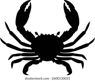 Crab  icon silhouette, Crab line art illustration vector , Crab silhouette vector isolated on white background