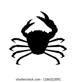 Crab icon, silhouette, logo on white background