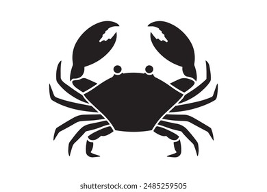 Crab Icon Silhouette Vector Illustration. Isolated On White Background