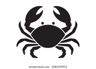 Crab Icon Silhouette Vector Illustration. Isolated On White Background