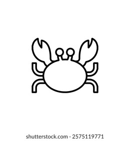 crab icon Simple outline illustration