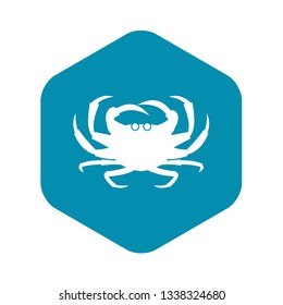 Crab icon in simple style isolated vector illustration. Marine animal symbol