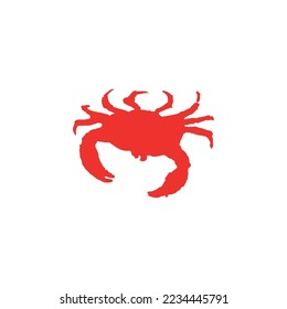 Crab icon. Simple style sea products big sale poster background symbol. Crab brand logo design element. Crab t-shirt printing. vector for sticker.
