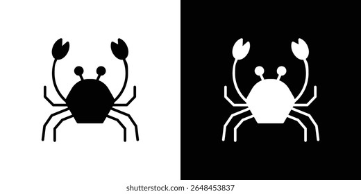 Crab icon symbol collection. Flat vector stock illustration.