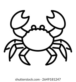 Crab icon, symbolizing marine life and coastal ecosystems, often associated with the beach and ocean.